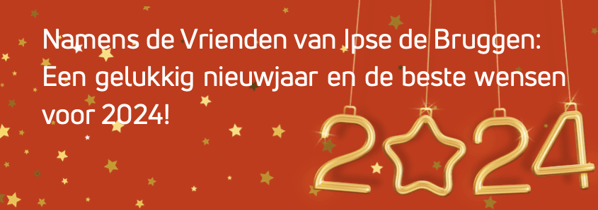 Banner met nieuwjaarsboodschap: 'Gelukkig nieuwjaar en de beste wensen voor 2024!'