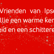 Banner met nieuwjaarsboodschap: 'Een warme kerst vol gezelligheid en een schitterend 2025!'
